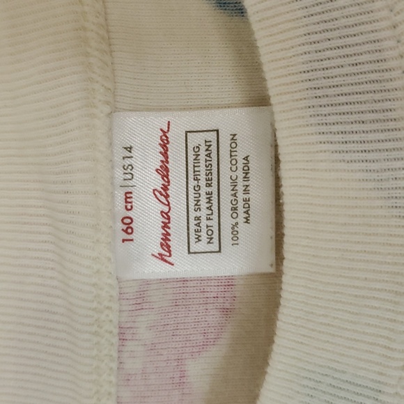 Hanna Andersson Organic Cotton Long John Heart Pajamas Size 14 Top & Bottom - Picture 8 of 16